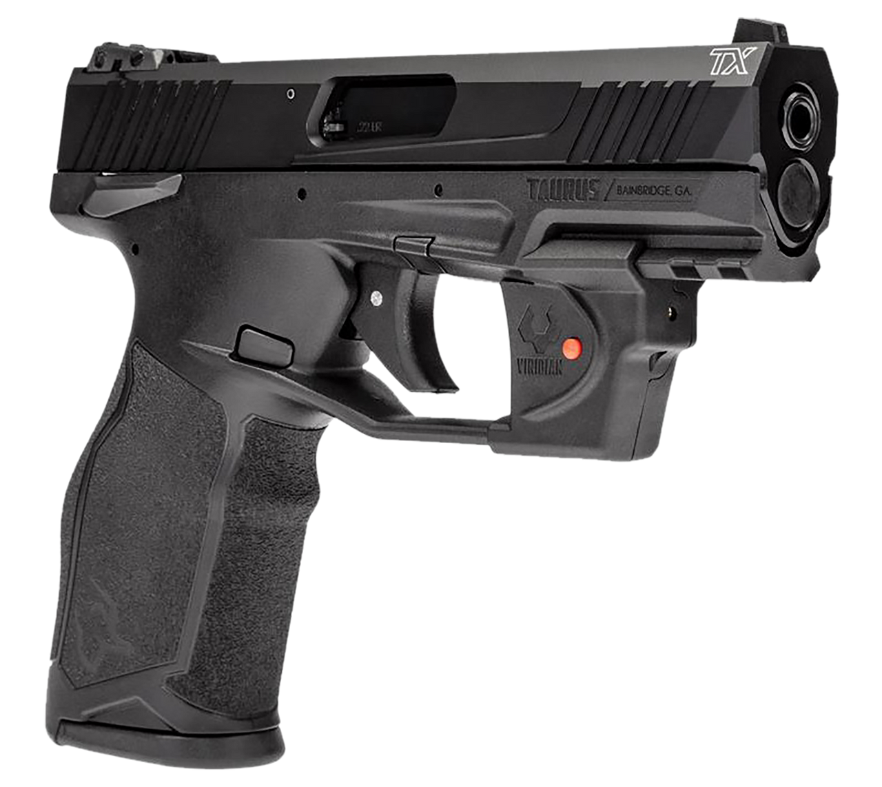 Taurus TX22 22 LR, 4" Threaded Barrel, Black, Viridian Laser, 16rd