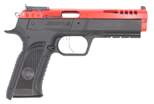Tanfoglio Defiant Force 22 LR, 4.4" Threaded Barrel, Red Slide, Black Frame, 10rd