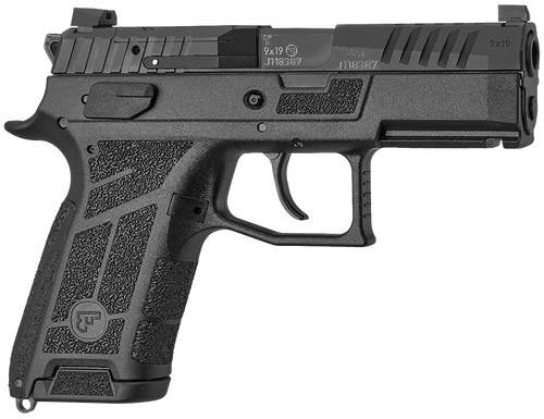 CZ P-09C Nocturne Compact 9mm, 3.74" Barrel, Matte Black, Optics Ready Slide, Holosun K and RMS Footprint, Contrast Luminescent 3 Dot Sights, Manual Safety, 10rdx2 Mags