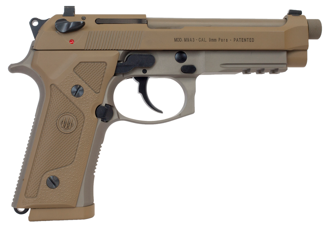 Beretta M9A3 *NY/NJ Compliant 9mm 5.10", Flat Dark Earth Frame Black Steel Slide, 10 rd