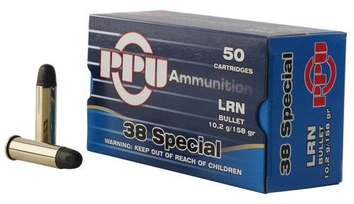 PPU Defense 38 Special, 158gr, Lead Round Nose, 50rd Box