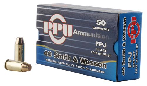 Ppu Defense 40 SW 165gr Flat Point Jacketed 50rd Box