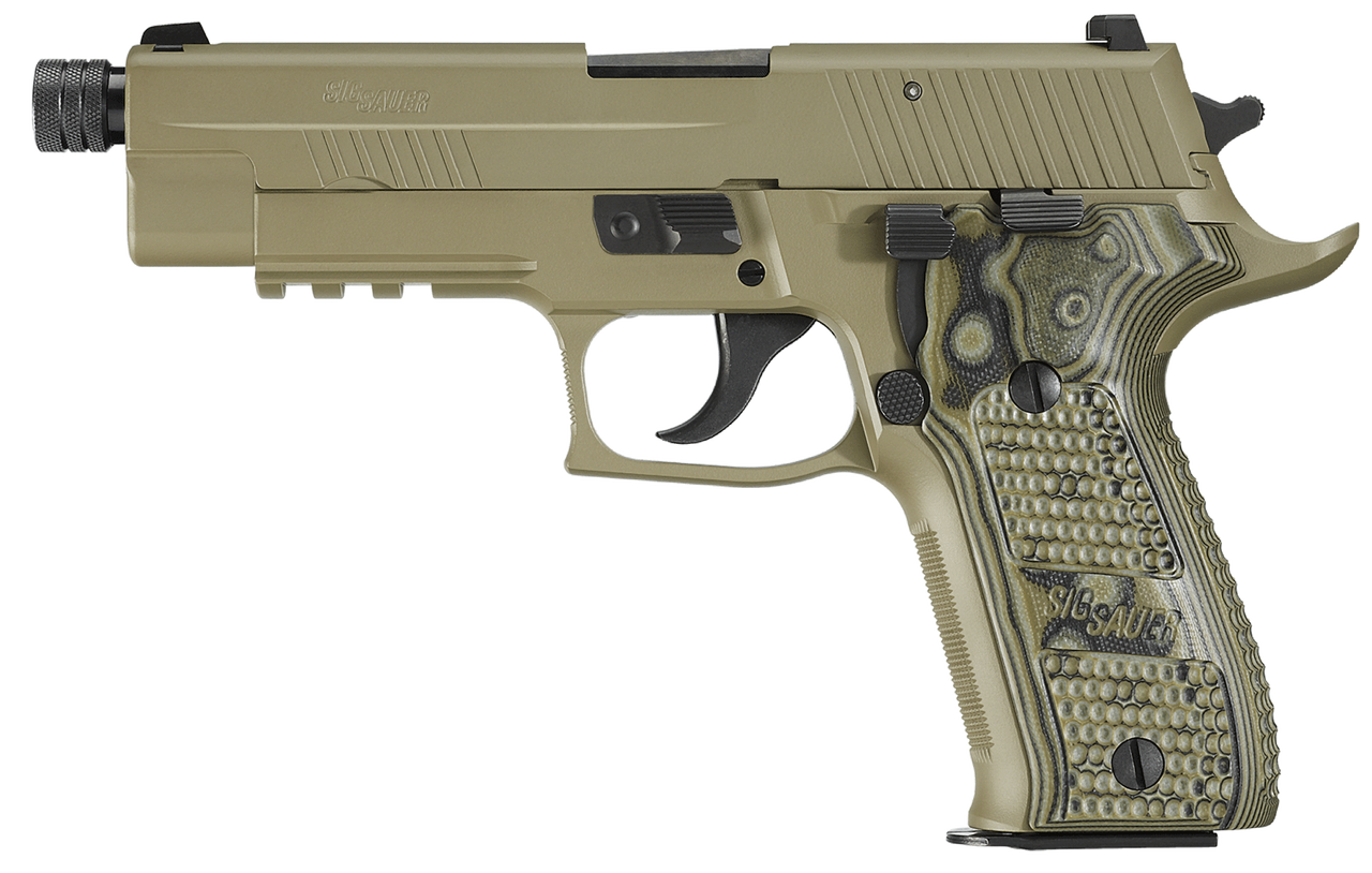 SIG P226 Scorpion 9mm, Flat Dark Earth, 4.9", Threaded Barrel, 15rd Mag