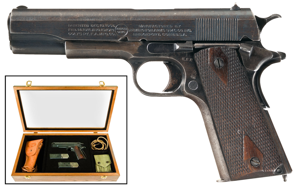 Remington 100th Anniversary of WWI UMC Commemorative 1911 45 ACP 5" Barrel, Wooden Glass-Top Presentation Case