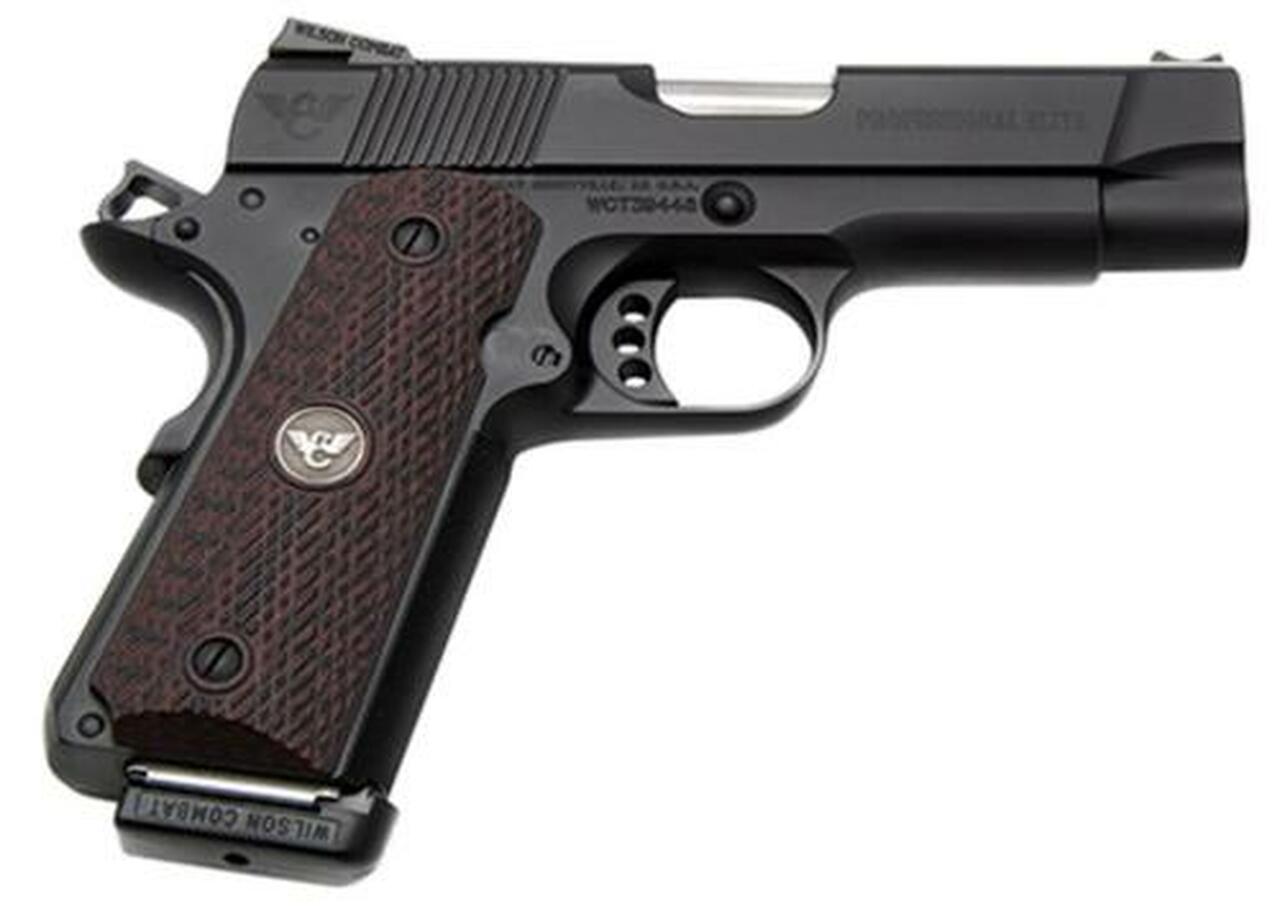 Wilson Combat Professional Elite SAO 45 ACP 4" Barrel, Black G10 Diagonal Grips Black, 8rd