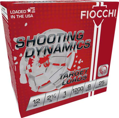 Fiocchi Shooting Dynamics 12 Ga, 2.75", 1 oz, 1200 fps, 8 Shot, 250rd Case