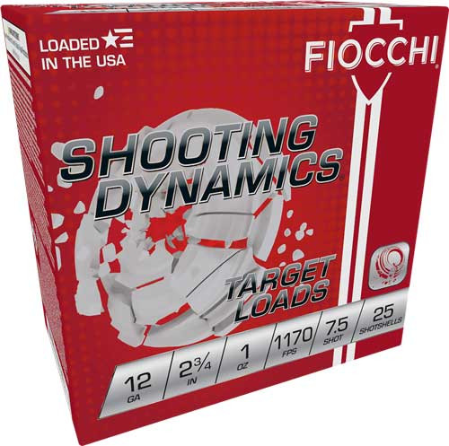 Fiocchi Shooting Dynamics 12 Ga, 2.75", 1 oz, 7.5 Shot, 250rd Case