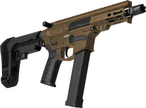 CMMG 45A69BB-MB Banshee MKG 45 ACP 5" 26rd,Midnight Bronze Cerakote Rec Black Nitride Barrel CMMG 6 Position RipBrace Black Magpul MOE Grip