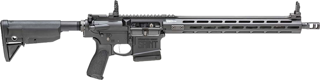 Springfield SAINT VICTOR AR-10, 308 Winchester, 16" Lightweight Profile Barrel, 1:10" Twist, Black, Bravo Company 6-Position Stock, Bravo Company Mod.3 Grip, 1 Mag, 10Rd, 15" M-LOK Rail, Front/Rear Flip Sights