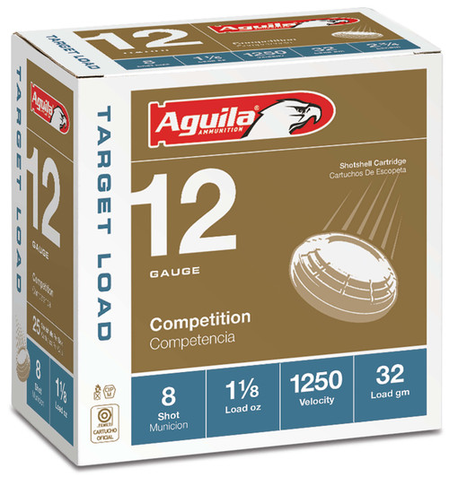 Aguila Target Load 12 Ga, 2.75", 1 1/8 oz, 8 Shot, 25rd Box