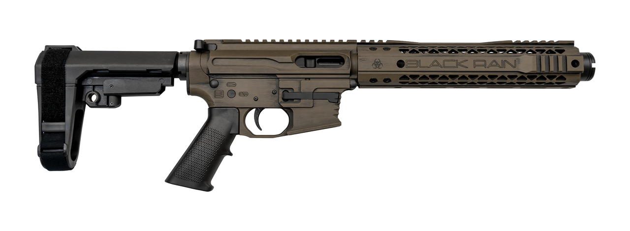Black Rain Ordnance Fallout CQB 9mm, 9" Barrel, SBA3, Tiger's Eye Battleworn, 30rd