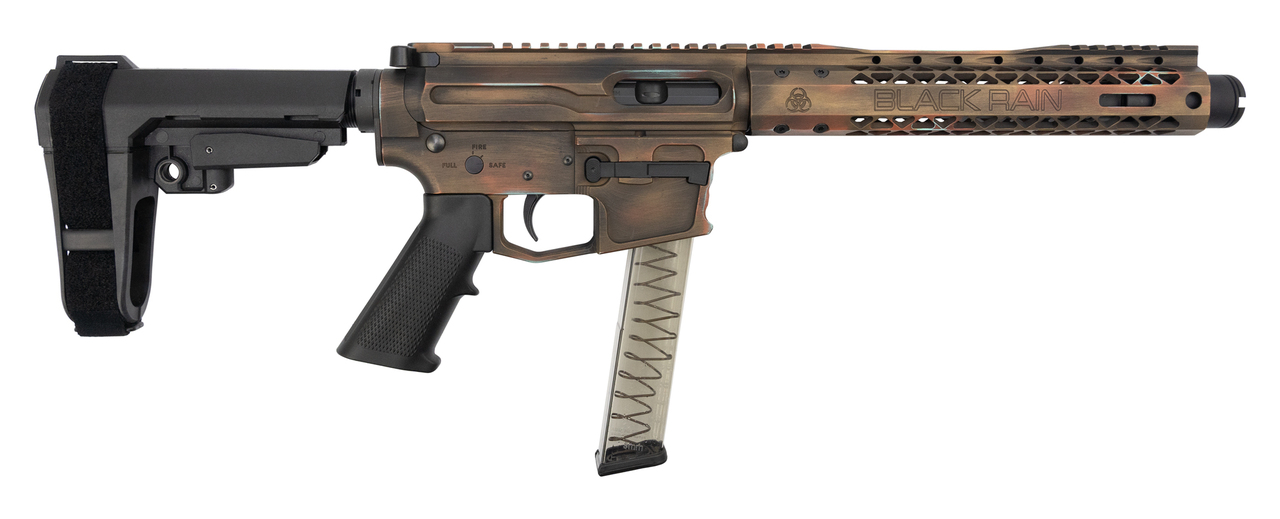 Black Rain Fallout CQB Pistol 9mm, 8.25" Barrel, SBA3, Battleworn Bronze, 30rd