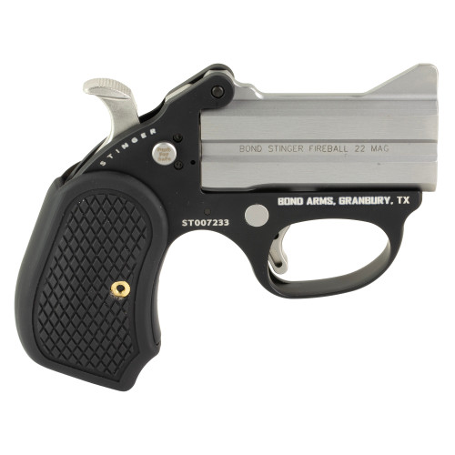 Bond Arms Stinger Fireball 22 Magnum, 3" Barrel, Silver, Black B6 Resin Grips, 2rd