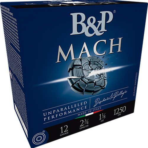 B&P Mach LV 12 Ga, 2.75", 1 1/8 oz, 8.5 Shot, 25rd Box