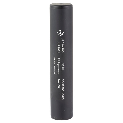 B&T USA Tiger 22 LR Suppressor, 5.5", Black, Direct Thread, Aluminum