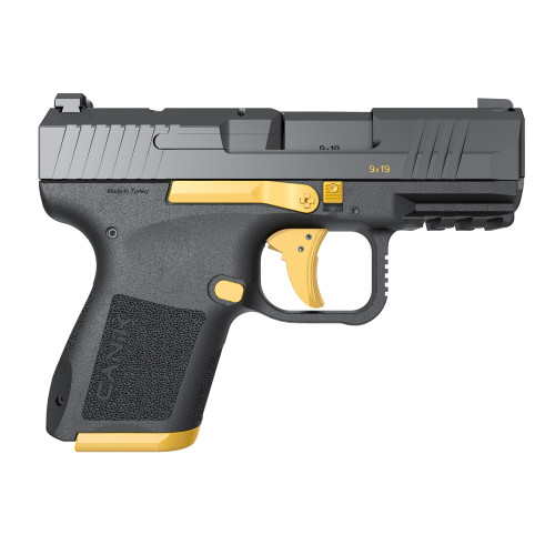 Canik Mete MC9 9mm, 3.18" Barrel, Black w/ Gold Accents, Optic Ready, 15rd