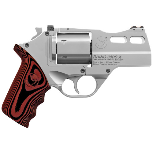 Chiappa Rhino 357 Magnum/38 Special, 3" Barrel, Silver, Wood Grip, 6rd