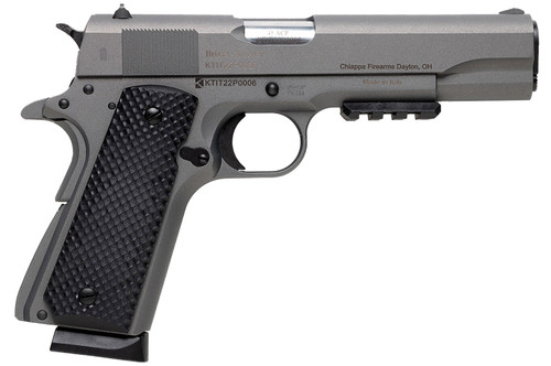 Charles Daly 1911 45 ACP, 5" Barrel, Mystikote Tactical Gray, Black Grip, 8rd