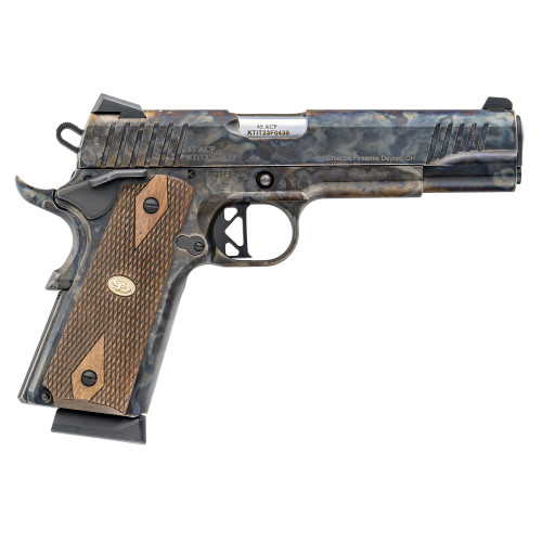 Charles Daly 1911 Superior 45 ACP, 5" Barrel, Case Hardened Frame, Checkered Walnut Grip, 8rd