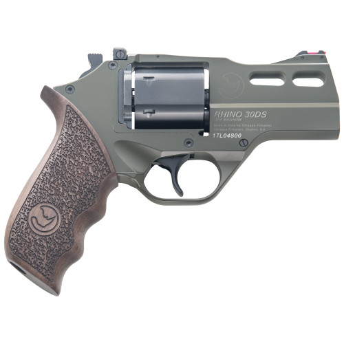 Chiappa Rhino 30DS 357 Magnum, 3" Barrel, Olive Drab Green, Walnut Grips, 6rd
