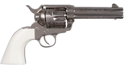 Cimarron Frontier 357 Magnum, 4.75" Barrel, Engraved Nickel, 6rd