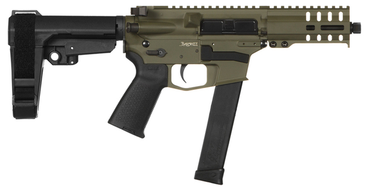 CMMG Banshee 300, 9mm, 5" Barrel, Noveske Bazooka Green, 33rd Glock Mag