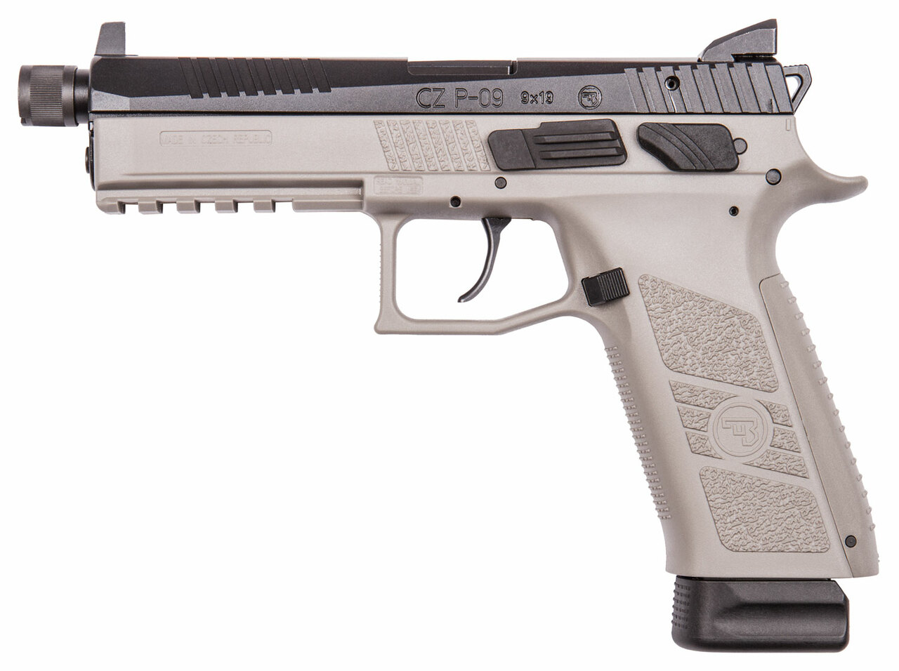CZ P-09 Suppressor Ready 9mm, 5.15" Barrel, Urban Gray, Night Sights, 21rd