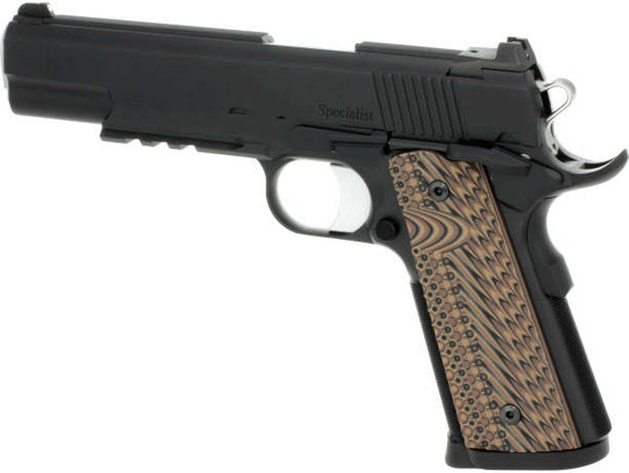 Dan Wesson Specialist 10mm, 5" Barrel, Black Stainless, Brown G10, 8rd