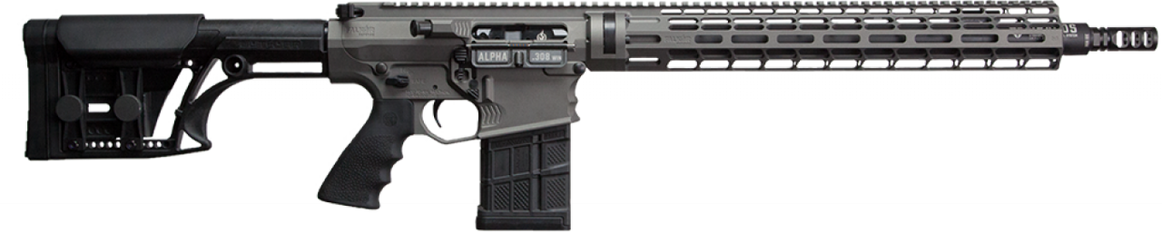 Falkor Alpha AR-10/15 Type Rifle, 308 Win, Black, 18" DRACOS Composite Barrel