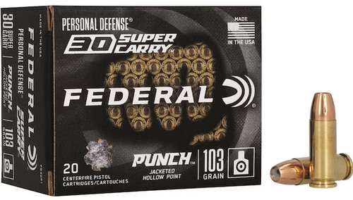 Federal Personal Defense 30 Super Carry 103gr Punch Hollow Point 20rd Box