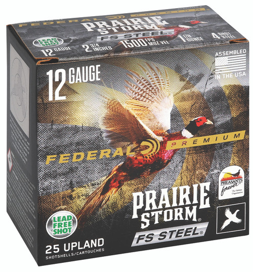 Federal Premium Prairie Storm FS 12 Ga, 2.75", 1 1/8 oz, 4 Shot, 25Bx/10Cs
