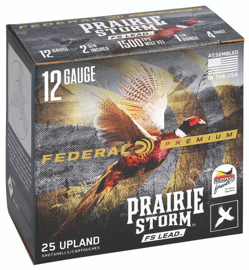 Federal Premium Prairie Storm FS 12 Ga, 2.75", 1 1/4 oz, 4 Shot, 25Bx/10Cs