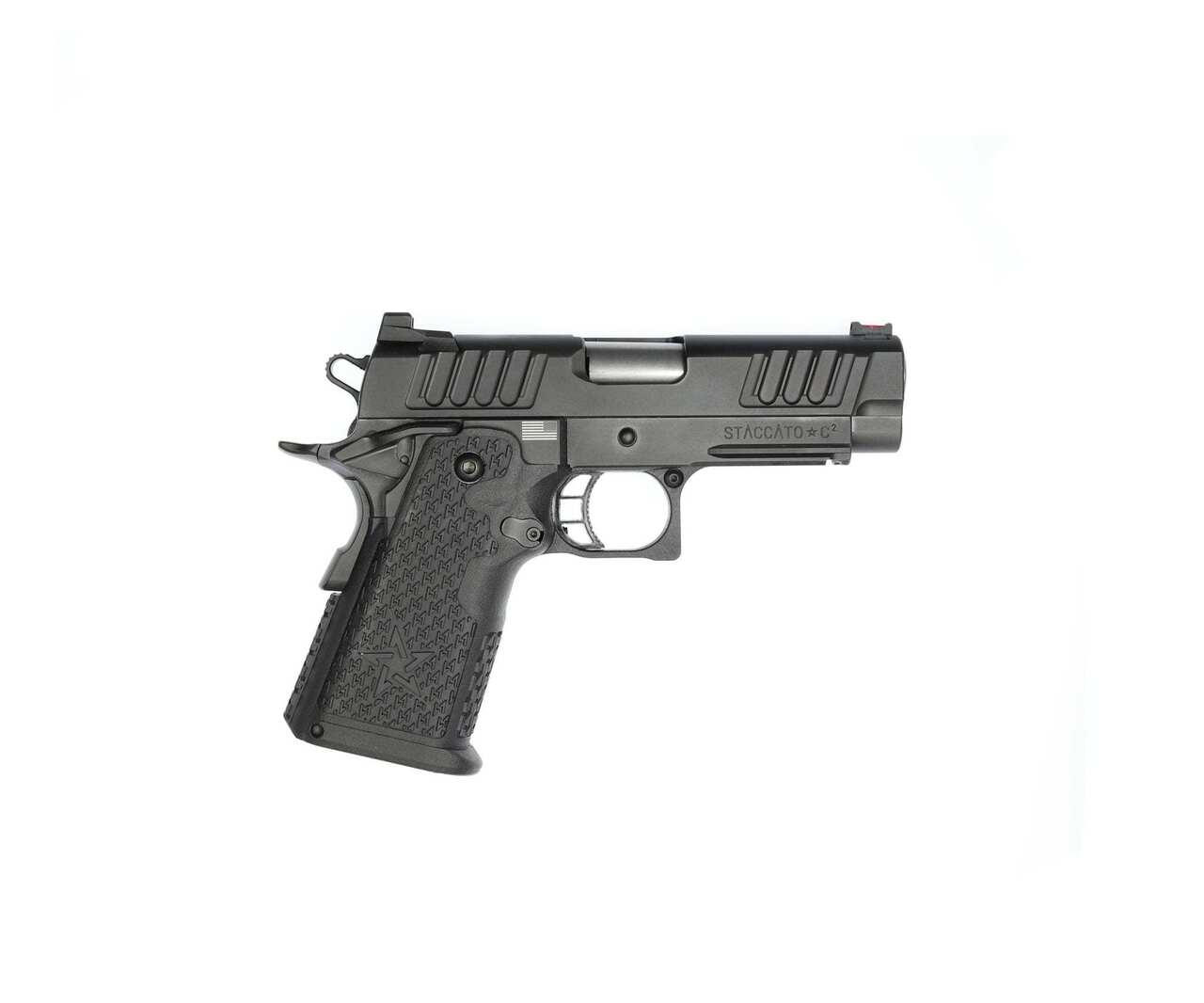Staccato C2 9mm, 3.9" Bull Barrel, Fiber/Dawson Charger, Black DLC, 16/17rd