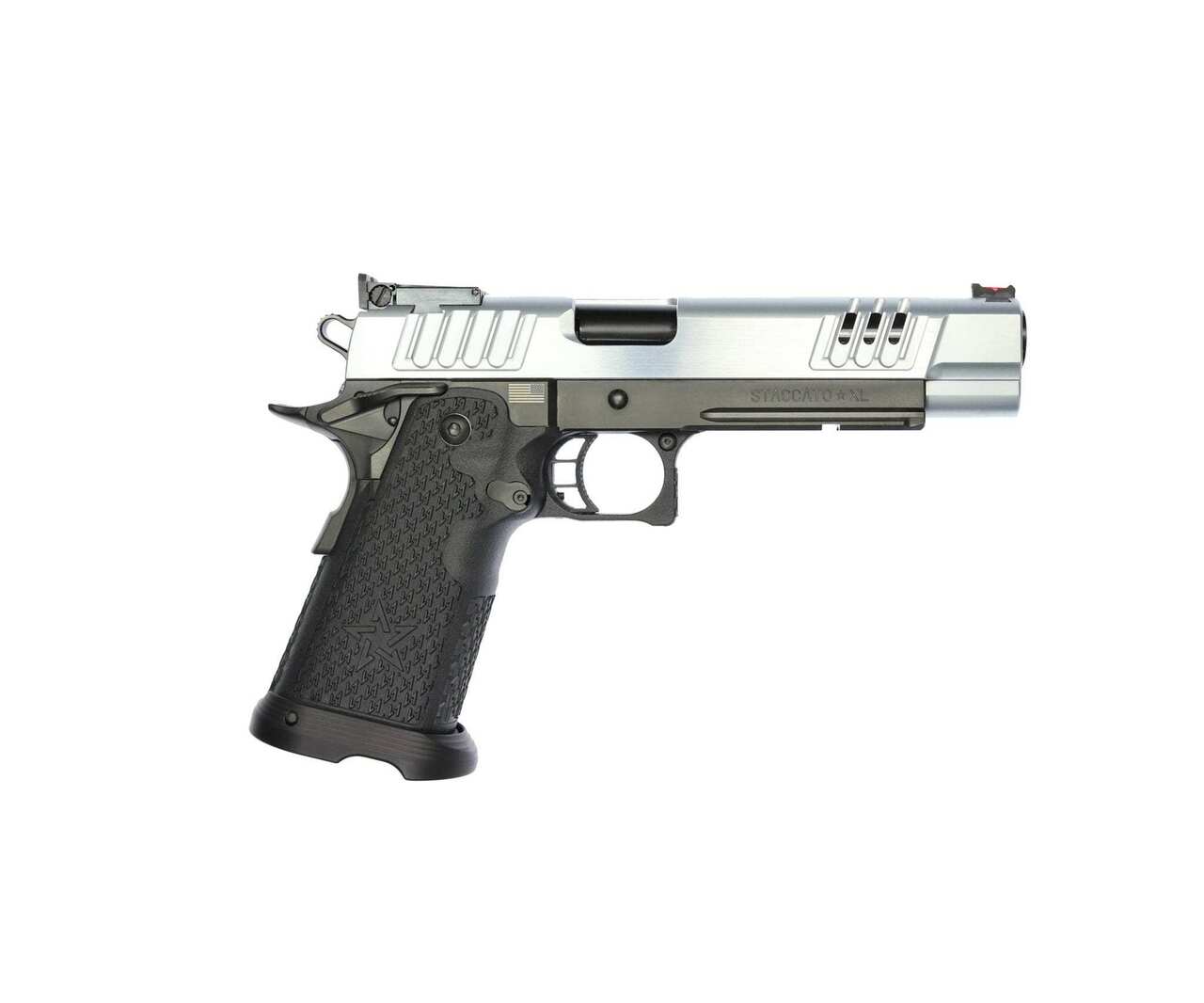 STI Staccato XL 9mm, 5.4" Bull Barrel, Fiber/Adj. Sights, Chrome/DLC, 17/20rd