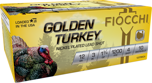 Fiocchi Golden Turkey 12 Ga, 3" 1-3/4 oz, 4 Shot, 100rd Case