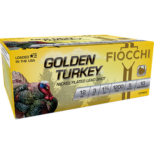 Fiocchi Golden Turkey 12 Ga, 3" 1-3/4 oz, 5 Shot, 100rd Case