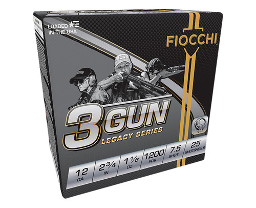 Fiocchi 3-Gun Match 12 Ga, 2.75", 1 1/8 oz, 7.5 Shot, 25rd Box