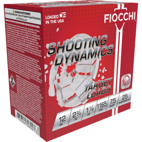 Fiocchi Shooting Dynamics 12 Ga, 2.75", 1-1/8 oz, 7.5 Shot, 250Cs