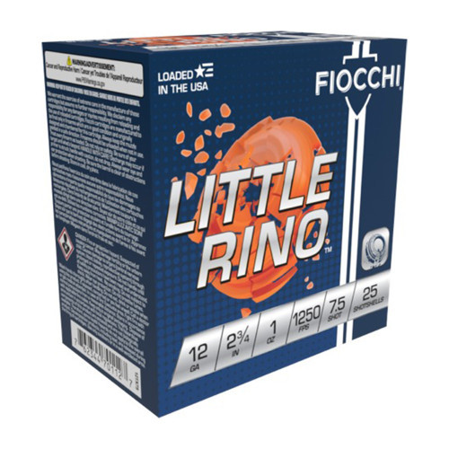 Fiocchi Little Rino 12 Ga, 2.75", 1 oz, 7.5 Shot, 250d Case