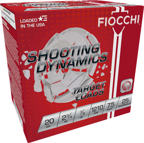 Fiocchi Shooting Dynamics 20 Ga, 2.75", 7/8 oz, 7.5 Shot, 250rd Case