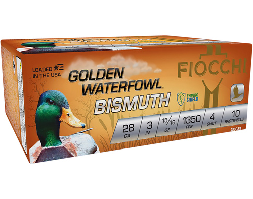 Fiocchi Golden Waterfowl 28 Ga, 3", 15/16 oz, 4 Shot, 10rd Box