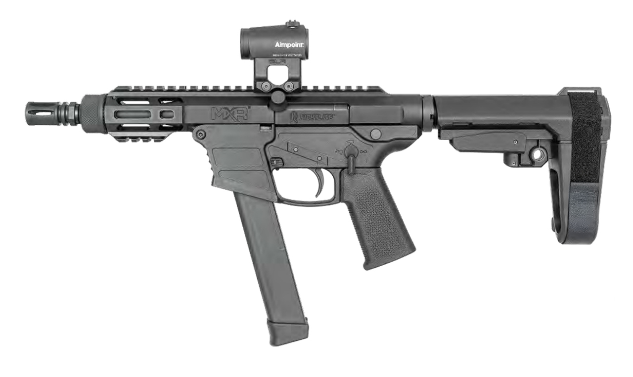 FightLite MXR PCC 9mm, 5" Barrel, M-Lok, Glock Mags, SBA3, Black