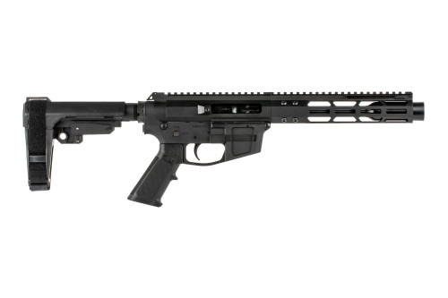 Foxtrot Mike FM9 9mm, 7" Barrel, Black, SBA3 Brace, Glock Compatible Mag Well