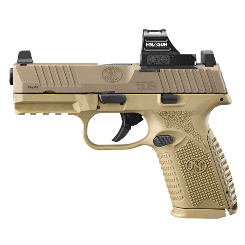 FN 510 MRD 10mm, 4.1" Barrel, Flat Dark Earth, Holosun 407C Red Dot Sight, 10rd