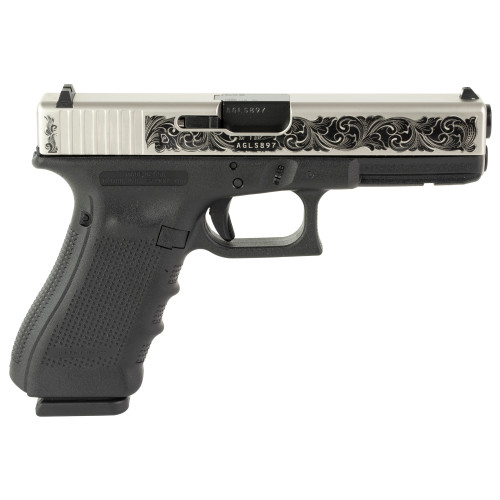 Glock G17 Gen 4 TALO Exclusive 9mm, 4.49" Barrel, Black Frame, Engraved Stainless Slide, 17rd