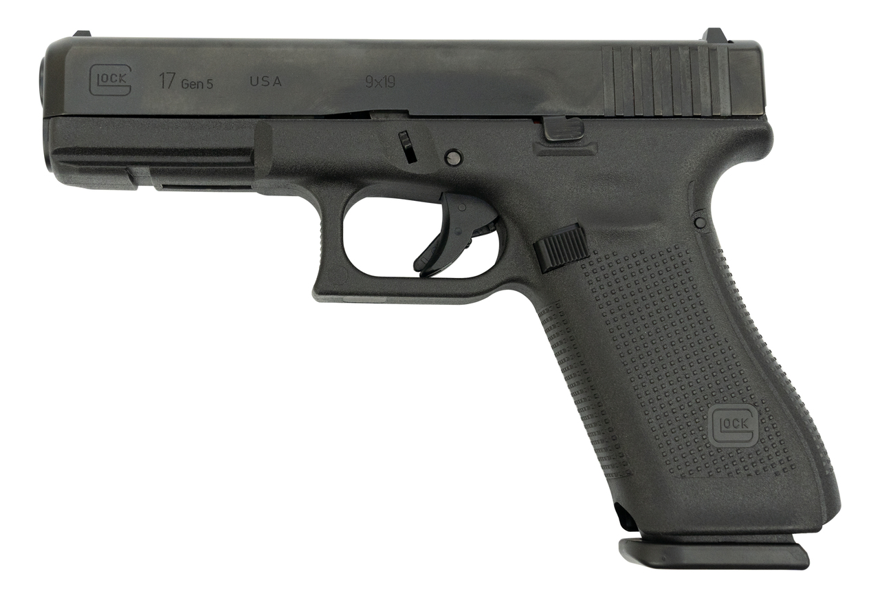 Glock 17 Gen 5 9mm USA Made, 4.49" Barrel, Contrast Sights, Black, 17rd