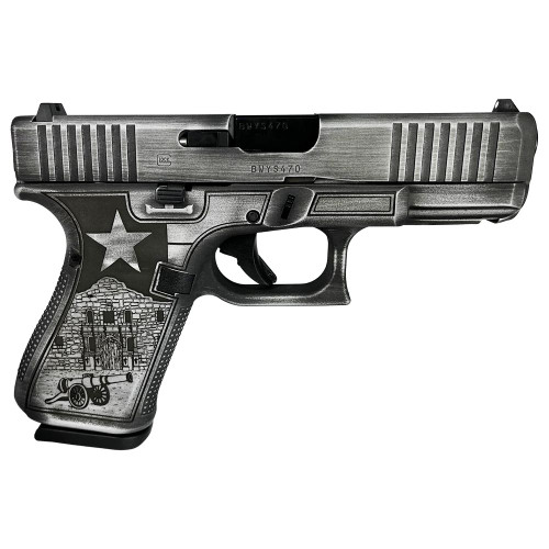 Glock G19 G5 Custom "Texas Silver" 9mm, 4.02" Barrel, 15rd