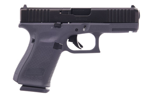 Glock G19 Gen 5 9mm, 4.02" Barrel, Gray Frame, Black Slide, MOS Cut, 15rd
