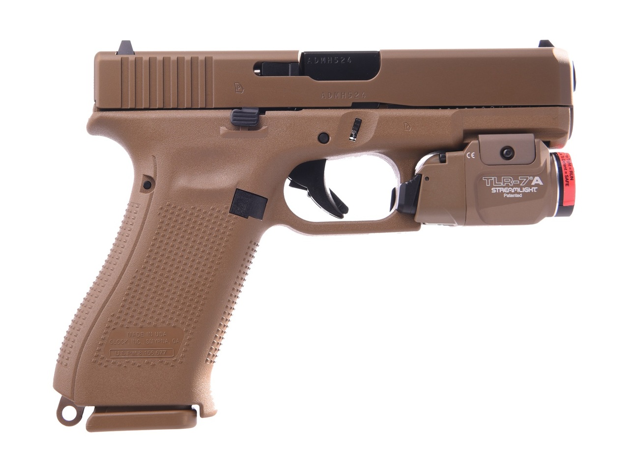Glock, 19X, Striker Fired, Compact, 9mm, 4.02" Marksman Barrel, Polymer Frame, Coyote Finish, 3 Magazines, 2-19Rd & 1-17Rd, Lanyard Loop, Ambidextrous Slide Stop Lever, No Finger Grooves, Includes Streamlight TLR-7, 500 Lumen Light