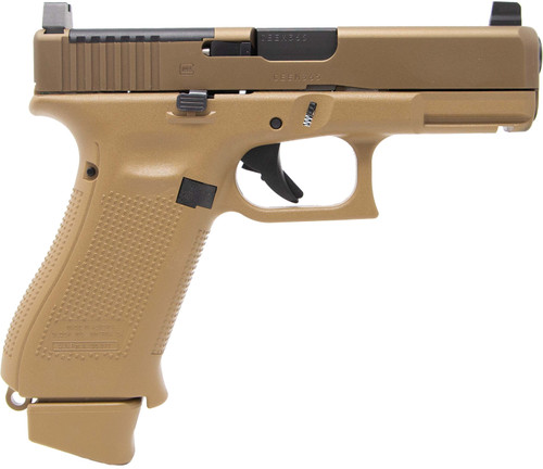 Glock G19X MOS 9mm, 4.52" Barrel, Coyote, Ameriglo Tall Sights, 19rd